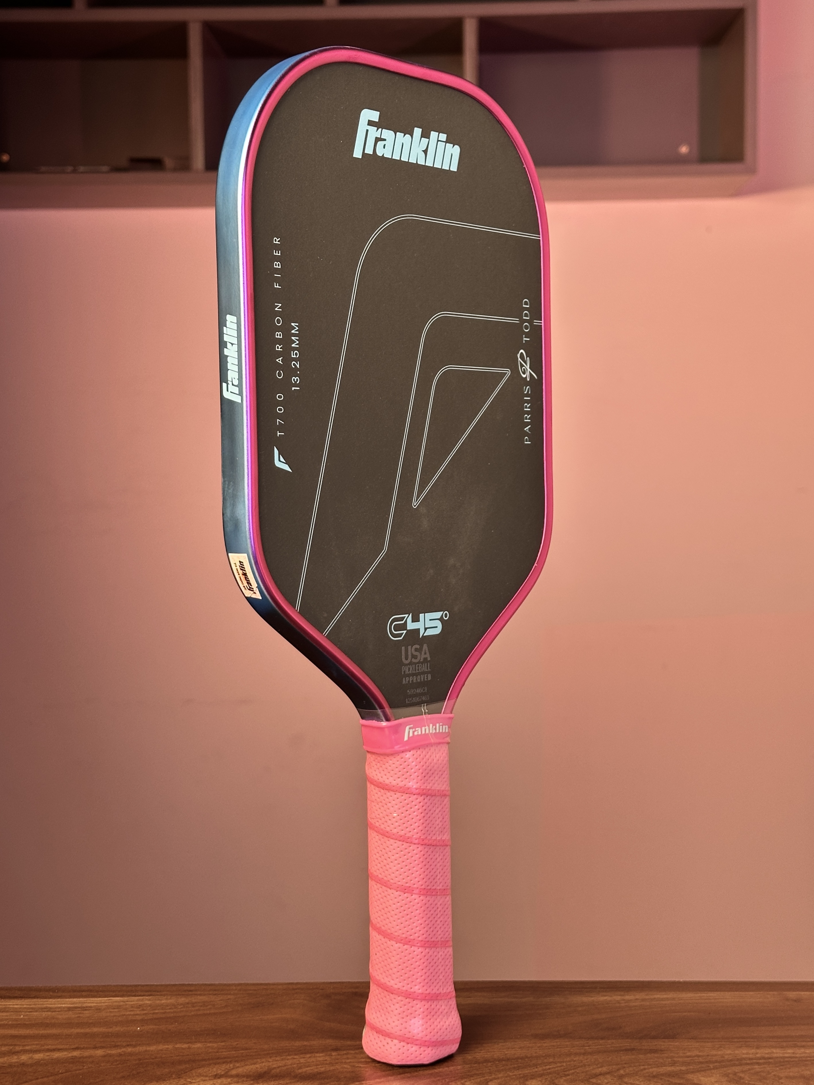 Vợt Pickleball Franklin C45 13.2mm Hồng Parris Todd Chính Hãng - Ổn Định - Bền Nhẹ - Tối Ưu Lối Đánh - Tạo Xoáy Tốt